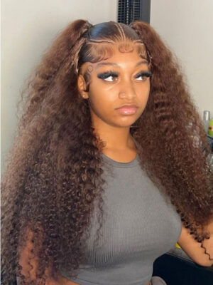 Alternative view of Glueless #4 Color Deep Wave Stylist Pre-Braided 13x6 Front Wig