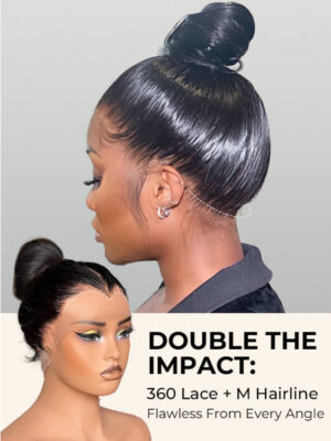 Alternative view of M Hairline 360 Lace Frontal Straight Wig 250% Density