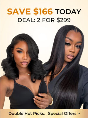 Alternative view of [Set Deal]$299=M Hairline Straight 13x4 Wig 24inch + Side Part Body 6x8 Wig