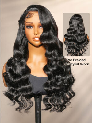 Alternative view of Pre Braided Side Part Body Wave 5*5 HD Lace Front Wig 250 Density