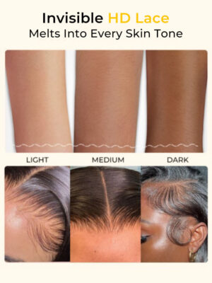 Alternative view of 12A Raw Hair Toffee Swirl Blonde Loose Body Wave 13x4 HD Lace Front Wig