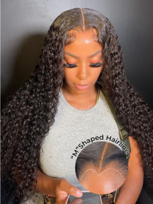 Alternative view of Widows Peak M Hairline Invisible 13x6 HD Lace Frontal Human Hair Wig Deep Curls Natural Look